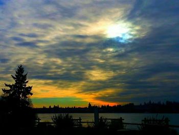 Scenic view of sunset over sea