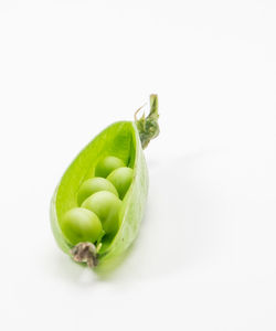 Close-up of green pepper against white background