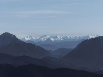 Panorama view from benediktenwand mountain, bavaria, germany