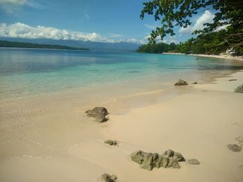 Scenic view of beach against sky