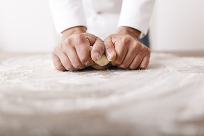 Chef preparing dough for ravioli