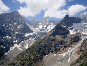 Low angle view of mountains against sky