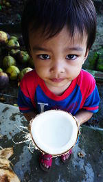 Close-up portrait of cute boy