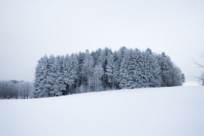 Scenic view of snow covered landscape