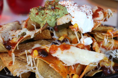 Close-up of food served in plate