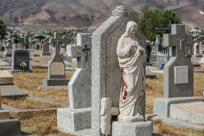 Panoramic view of cemetery