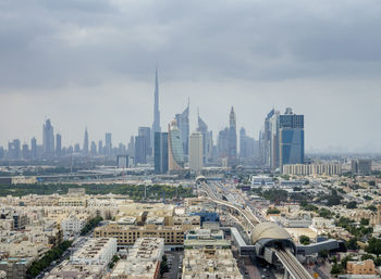 Aerial view of buildings in city