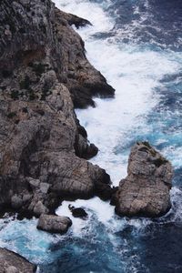 Rocks in sea