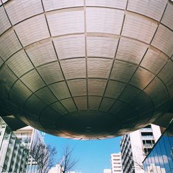 Low angle view of modern building against sky