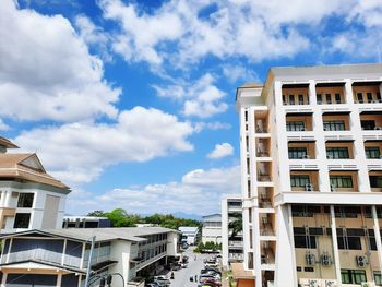 Low angle view of buildings against sky