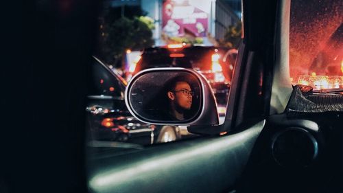 Close-up of car window