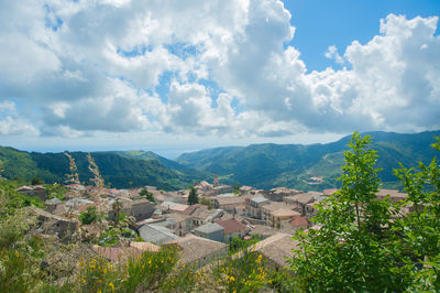 Panoramic view of the village of aiello calabro