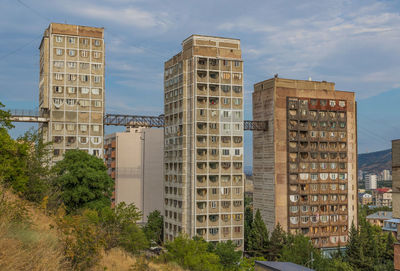 Low angle view of buildings against sky