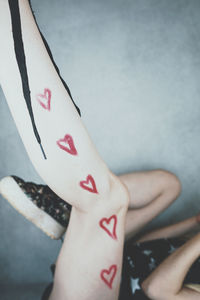 Close-up of woman hand with tattoo