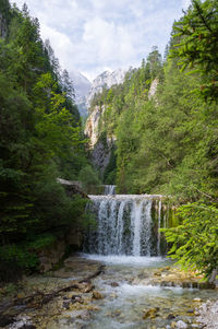 Scenic view of waterfall