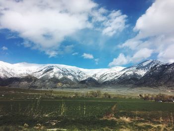 Scenic view of mountains against sky