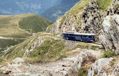 Train passing through land