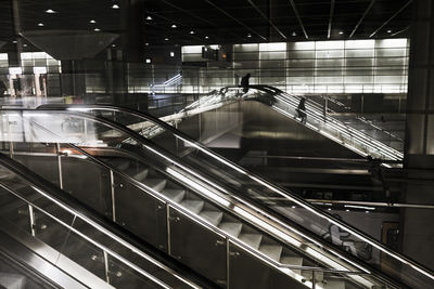 Low angle view of escalator