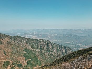 Scenic view of landscape against clear sky