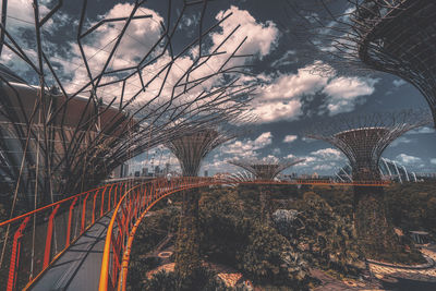 View of bridge against cloudy sky