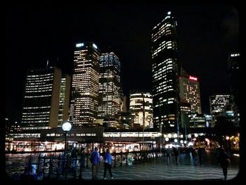 Illuminated city at night