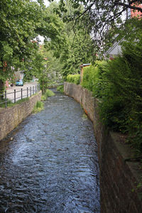 Footpath by canal in park