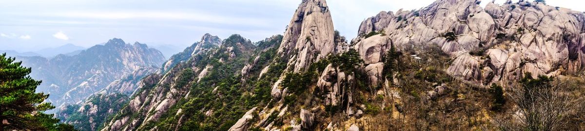 Nature scenery with mountain range and cloudy sky