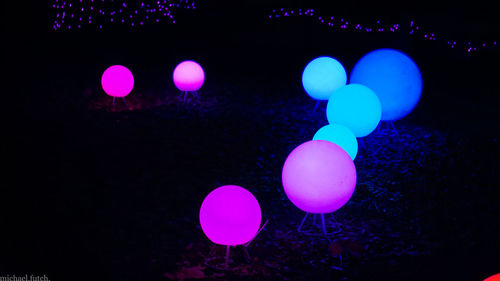 Close-up of illuminated blue lights