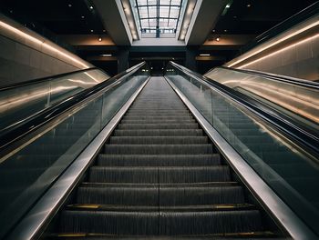 High angle view of escalator