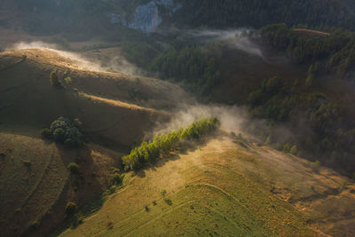 High angle view of land