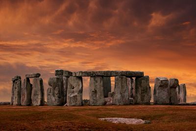 Scenic view of stonehenge