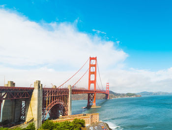 Golden gate bridge over sea