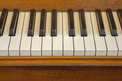 Close-up of piano keys