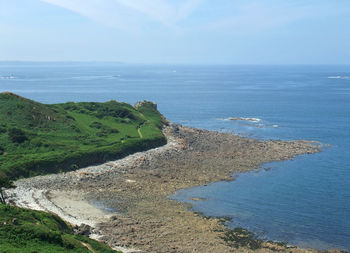 High angle view of sea against sky