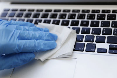 Close-up of laptop keyboard