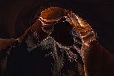 Low angle view of rock formation