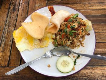 Close-up of food in plate on table