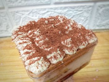 Close-up of cake on table