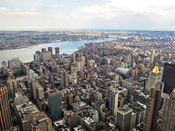 A view of new york city from the empire state building