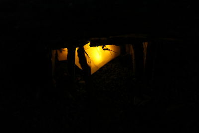 View of illuminated tunnel