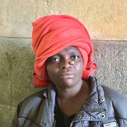 Close-up portrait of young woman