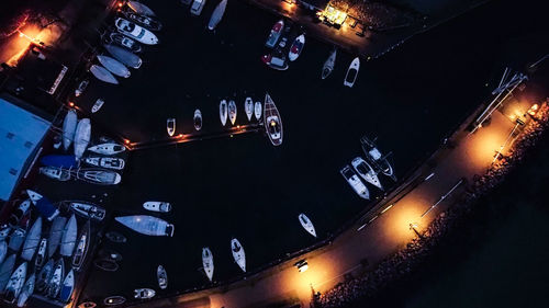 Low angle view of illuminated city at night