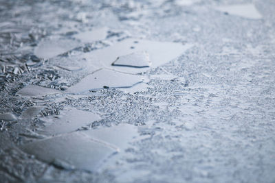 Close-up of frozen water