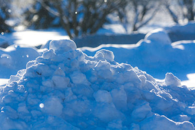Close-up of frozen water