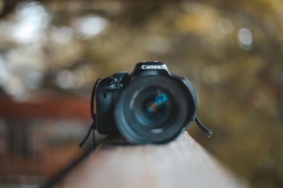 Close-up of camera