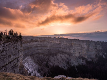 Scenic view of landscape against sky during sunset