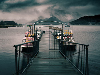 Pier on sea against sky