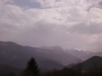 Scenic view of mountains against sky