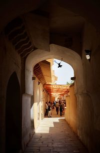 People walking in tunnel