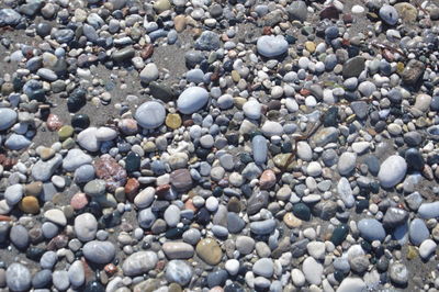 Full frame shot of pebbles on beach